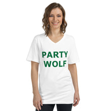 Load image into Gallery viewer, Party Wolf Unisex Short Sleeve V-Neck T-Shirt