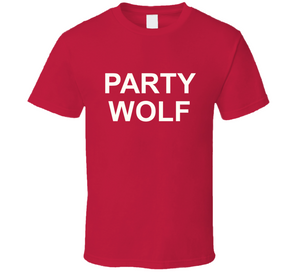 Red Party Wolf  T Shirt