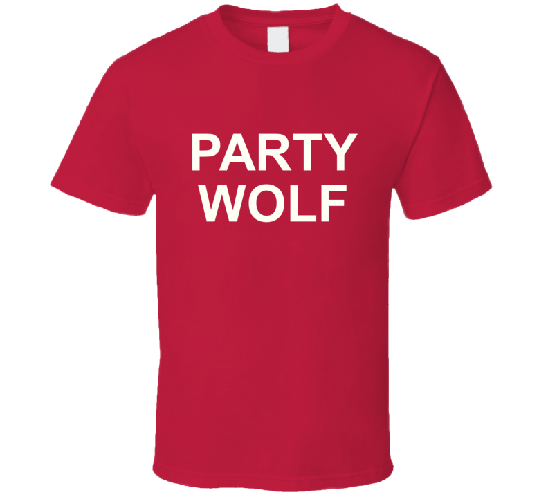 Red Party Wolf  T Shirt