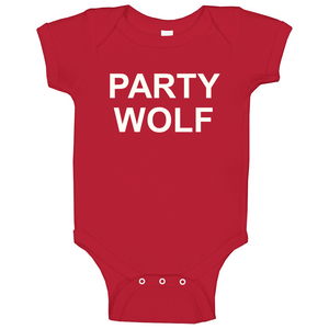 Red Party Wolf Baby One Piece