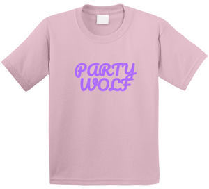 Pink &amp; Purple Kids Party Wolf T Shirt
