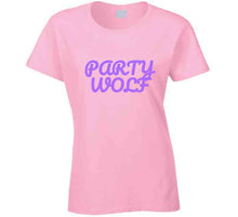 Load image into Gallery viewer, Pink &amp; Purple Kids Party Wolf T Shirt
